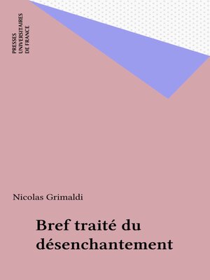 cover image of Bref traité du désenchantement